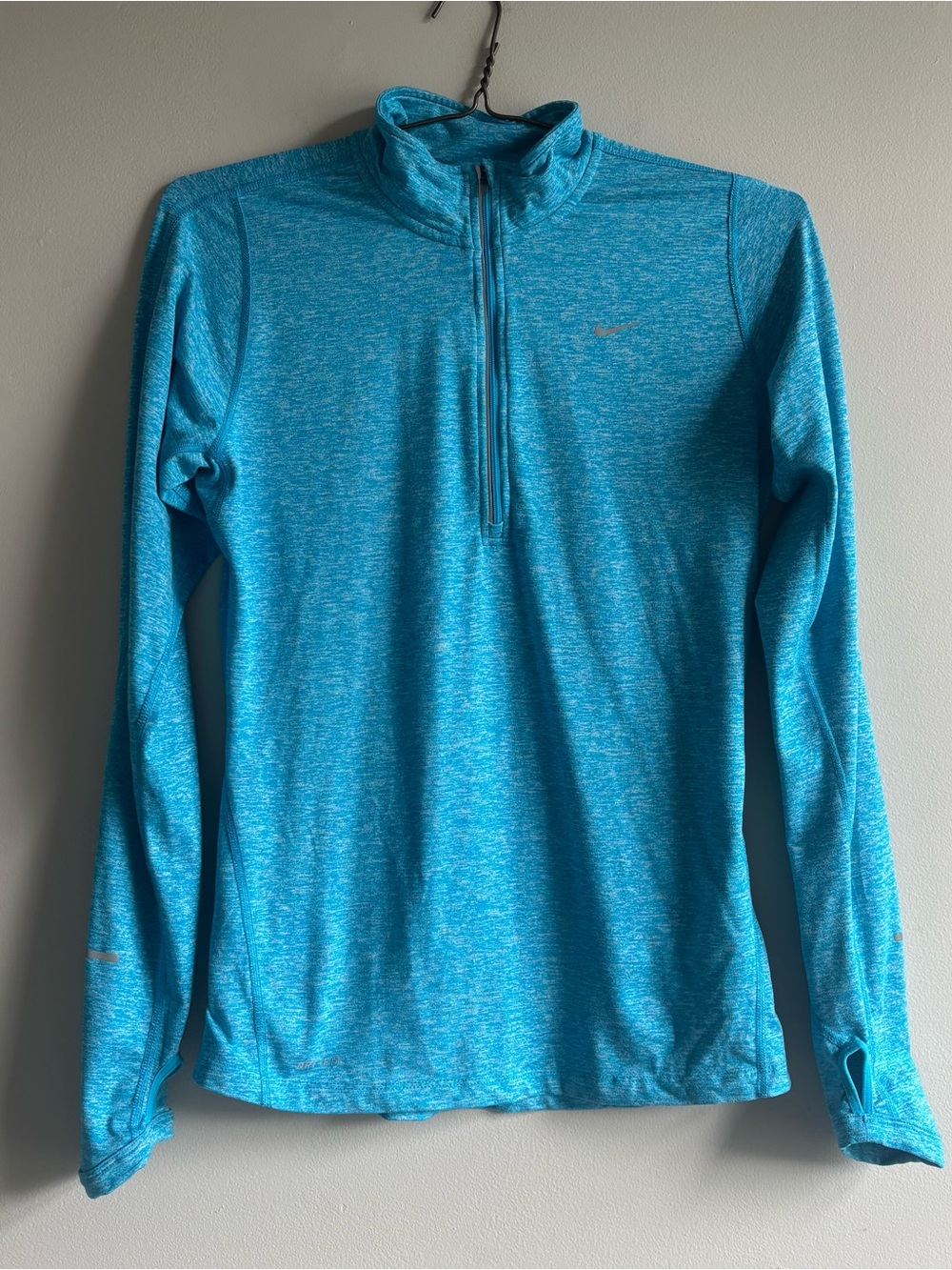 Nike Blue Heather Quarter-Zip Long Sleeve Pullover